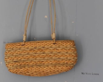 Vintage 90s Small Straw Handbag/Purse/Straw Bag/