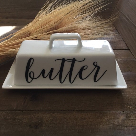 Butter Dish//Butter Dish with lid//Farmhouse Decor//Farmhouse