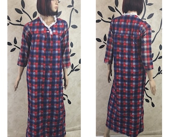 Cotton nightgown, Long sleeve nightgown, Flannel nightgown, Warm nightgown, Women's nightgown, Size small nightgown