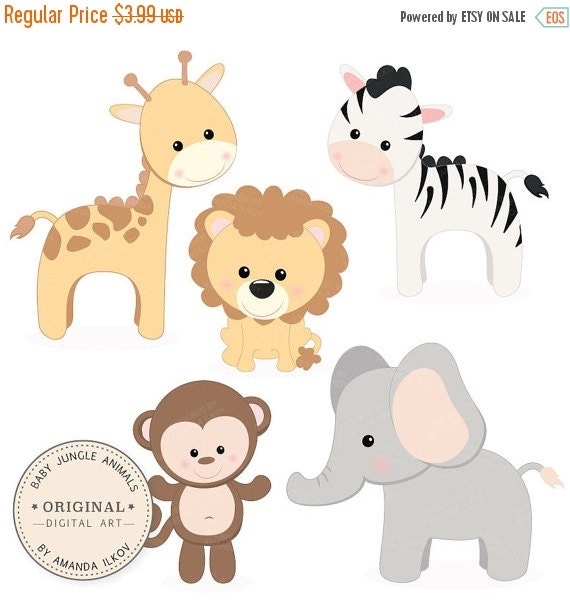 CHRISTMAS SALE Professional Baby Jungle Animals by AmandaIlkov