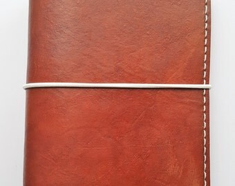 POCKET Wide Leather Travelers Notebook with Pockets, TN, Journal, Gift, Refillable Leather Notebook Cover