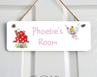 Personalised children's door sign girls fairy door sign solid mdf custom children's door plaque kid's gifts for kids