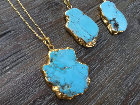 Turquoise Pendant Gold Necklace   Il 570xN.1173377833 R3y2 