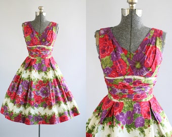 Items similar to vintage 1950s dress / vintage 50s dress / vintage ...