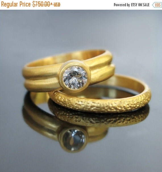 ON SALE  Moissanite  engagement  ring  set by RAVITKAPLANJEWELRY