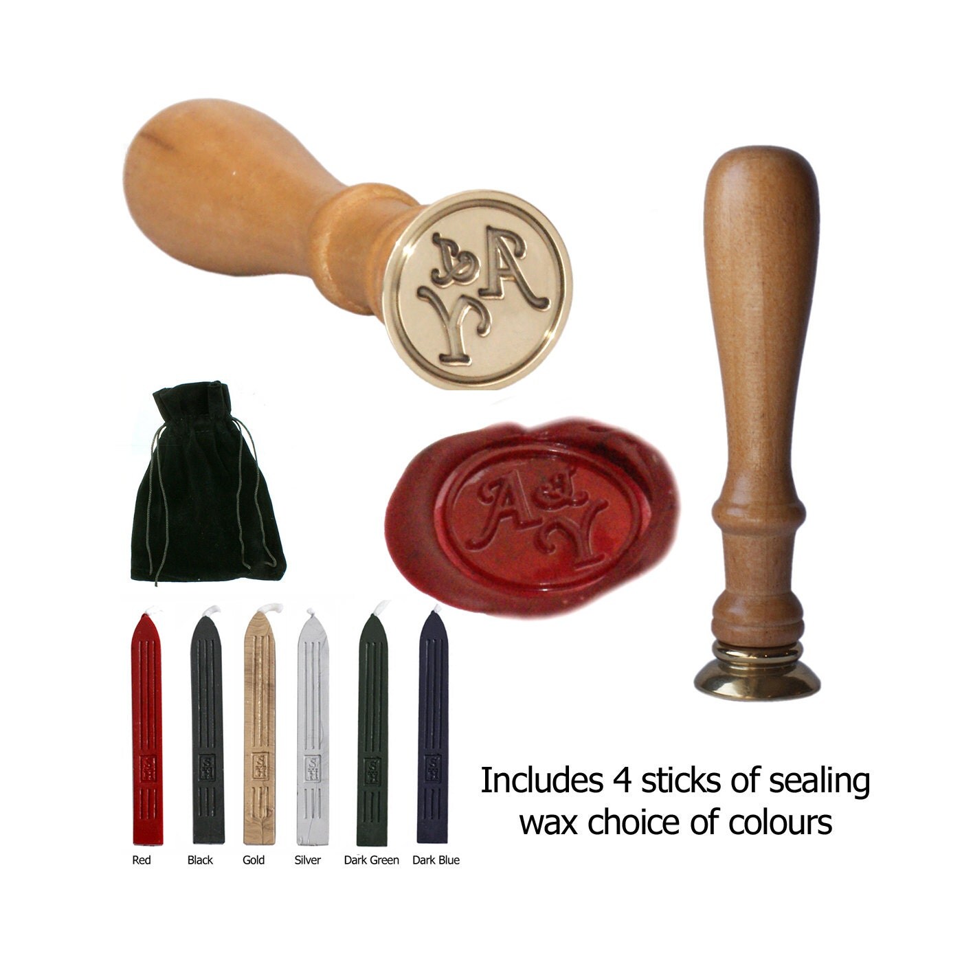 Personalised Wax Seal Stamp. Your Initials custom engraved