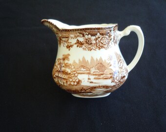 TONQUIN, Royal Staffordshire, Clarice Cliff, Brown Transferware, Ironstone, Creamer, jug