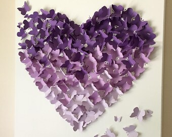 Butterfly Wall Art - Purple Ombre Butterfly Wall Art - Nursery Decor - Butterfly Wall Art - Wall Art - Nursery Art - Baby Shower Gift - Gift