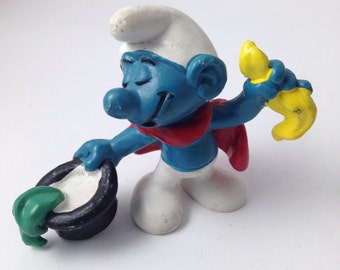 Vintage Magician Smurf Figure 20114