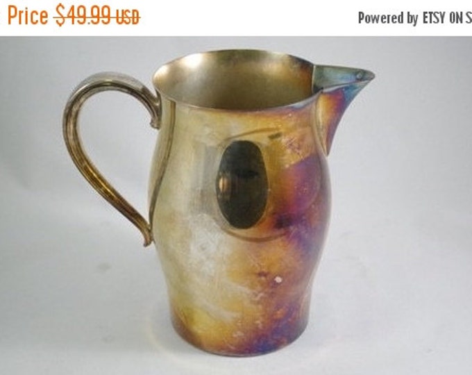 Storewide 25% Off SALE Vintage Silver Plated WM Rogers Reproduction Paul Revere Water Serving Pitcher Featuring Smooth Craftsman Style Finis