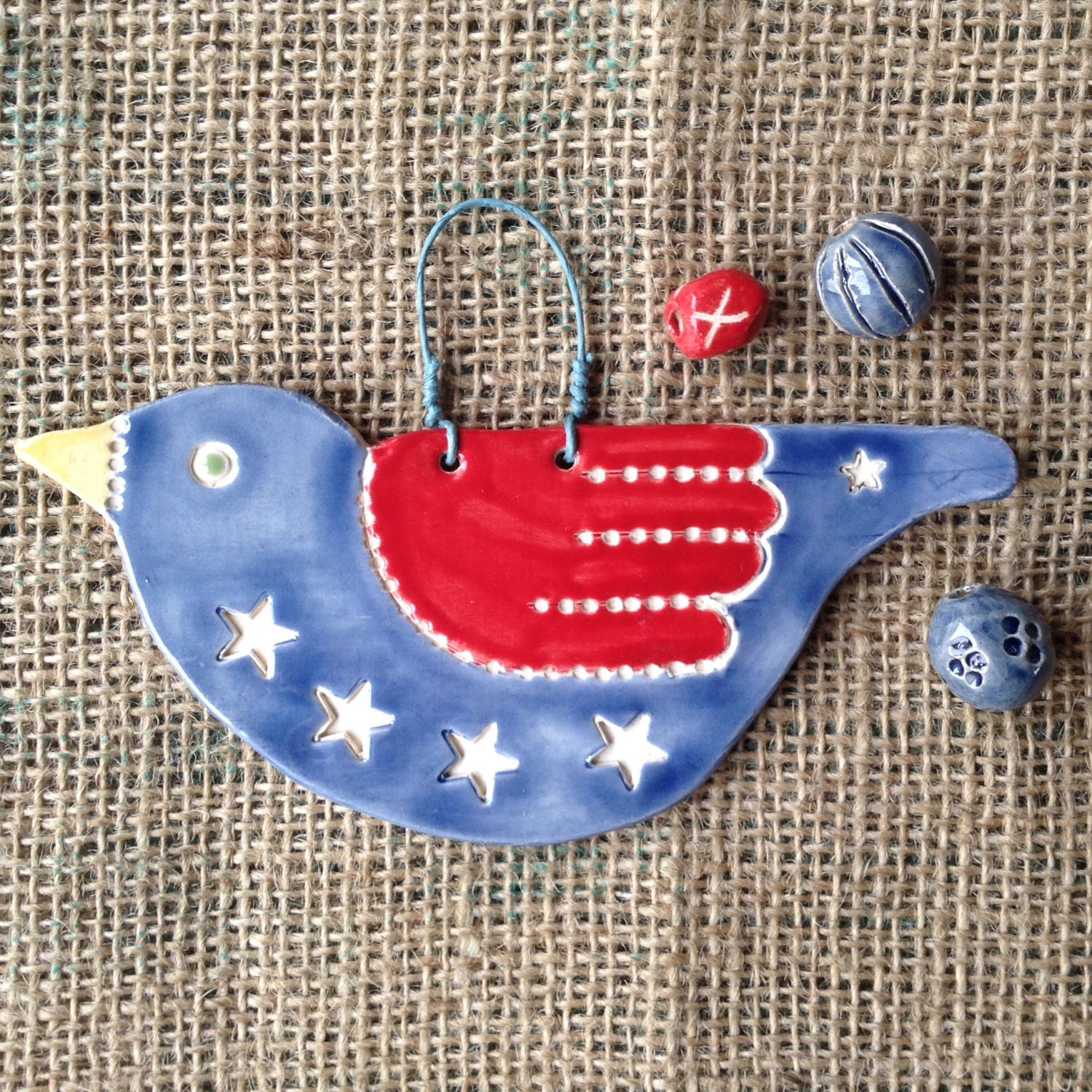 Handmade Ceramic Hanging Birds