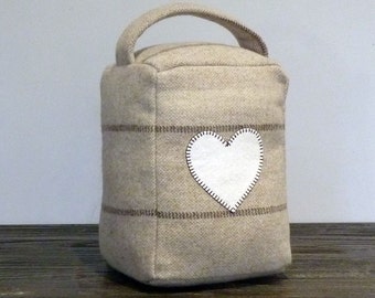 Doorstop with heart appliqué
