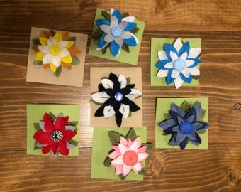 Felt Flower Brooch - Pin, Jewelry