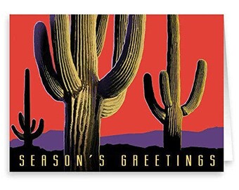 Beautiful Saguaro Cactus Holiday Card 18 Cards and Envelopes - 40019
