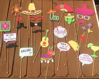 Mexican Theme Photo Booth props/ 1st FIESTA Photo Booth props/ Mexican Fiesta Photo Booth props
