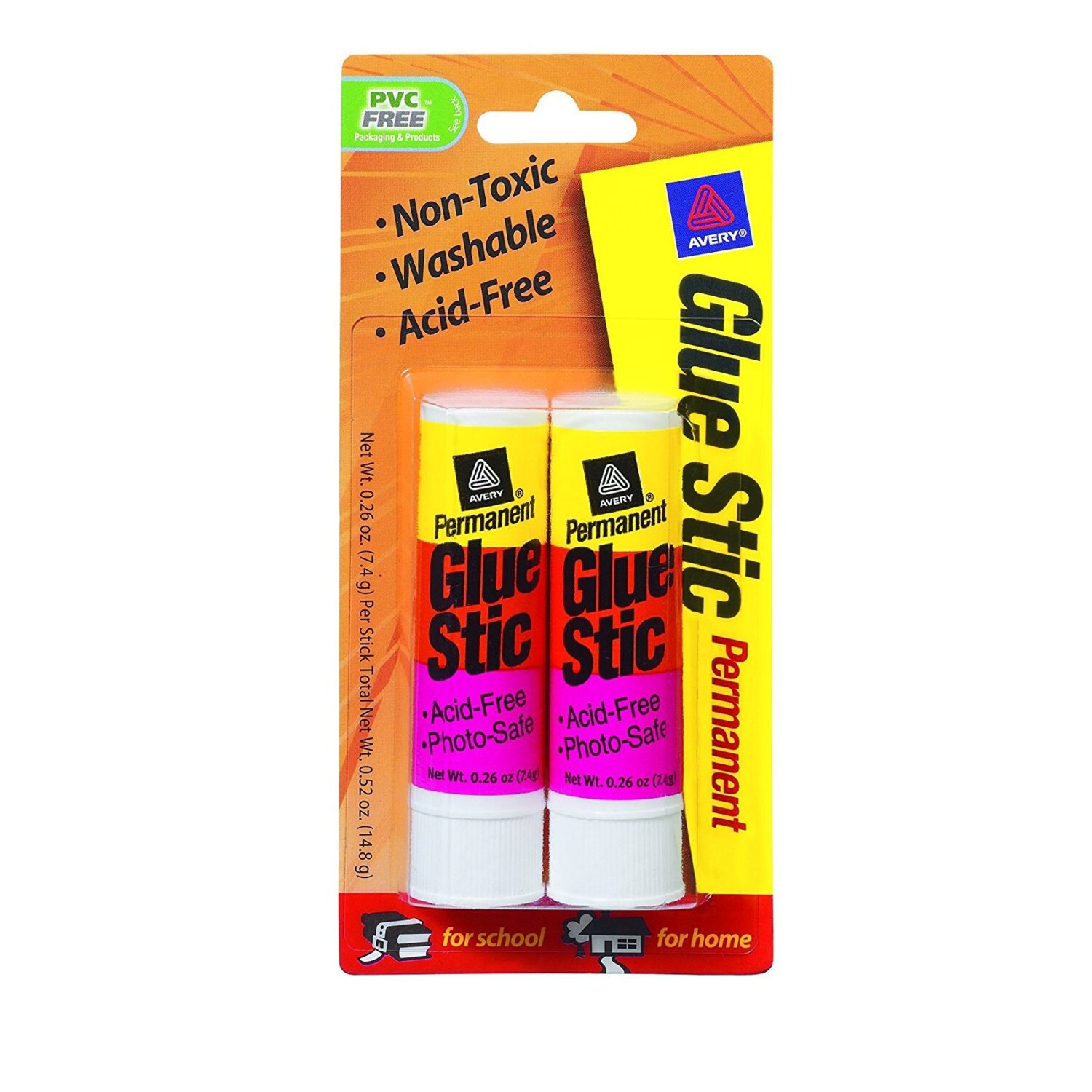 2/PCS 0.26oz Permanent Glue Sticks Washable for Paper Crafts