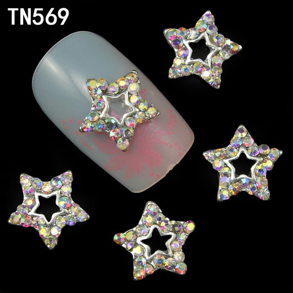 10pcs colorful Star 3d Nail Art Decorations with