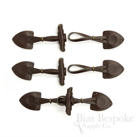 7 Genuine Leather Toggle Closures in Seven Colors Made