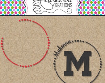 Instant Digital Download: Open Circle Monogram Frame Svg and Png
