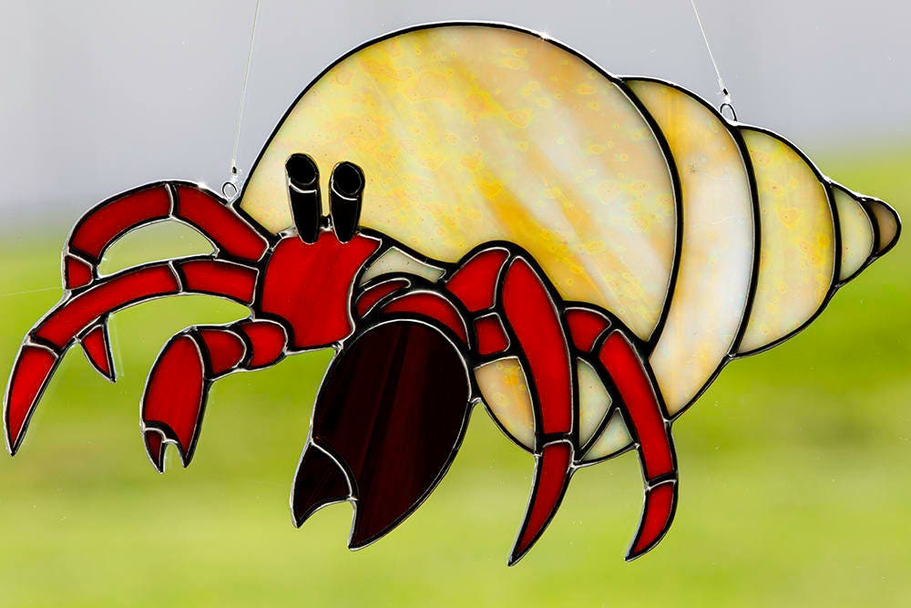 stained glass hermit crab suncatcher stain glass hermit crab