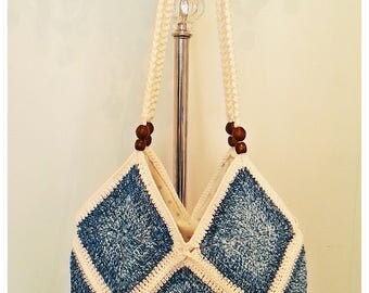 Crochet Bag, Crochet Beach Bag, Crochet Crossbody Bag, Crochet Shoulder Bag, Granny Square Bag, Summer Bag, Gift for Her
