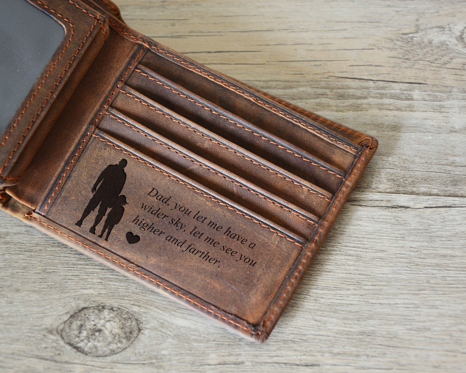Personalized Mens Wallet Father&#39;s Day Wallet Engraved