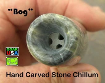 Large stone chillum of hand carved healing stone