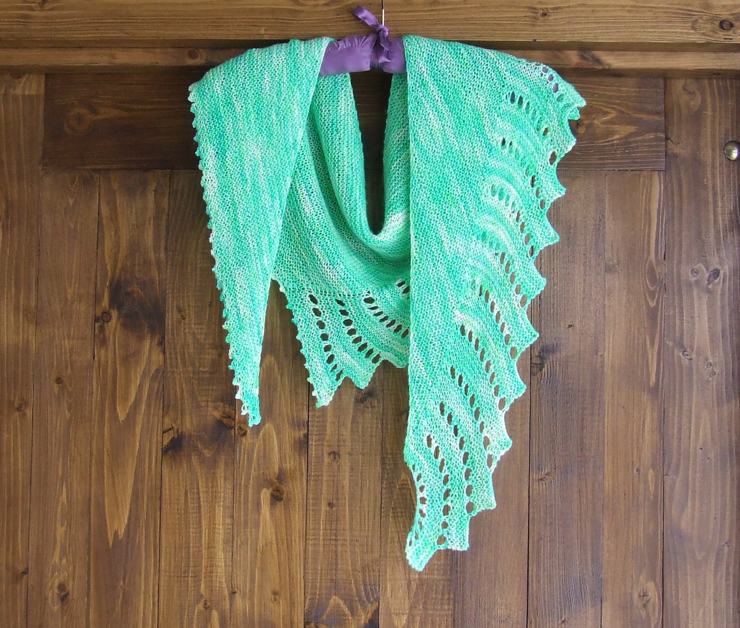 Hand knitted mini shawl Merino wingspan asymmetrical summer