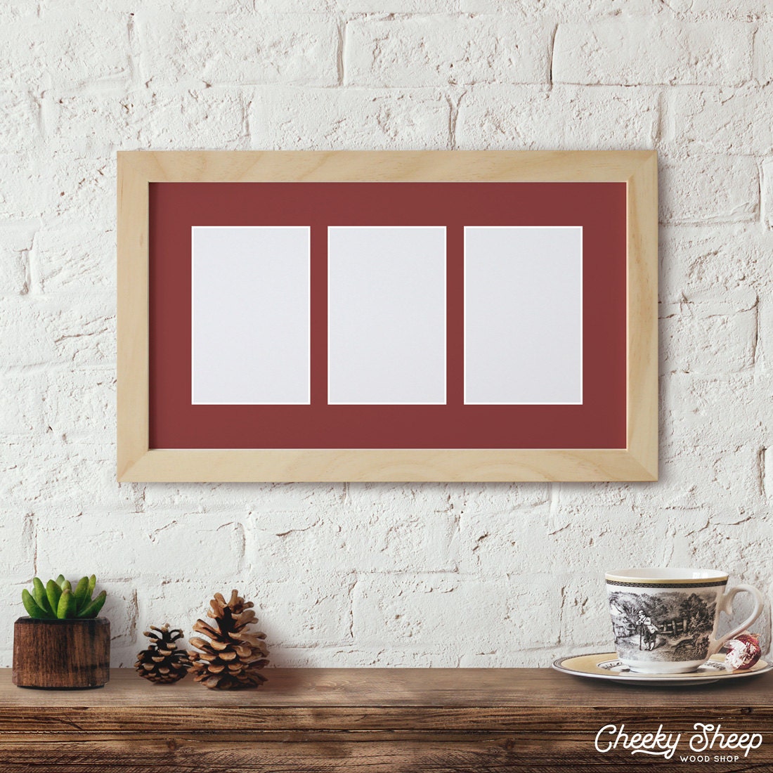 9x16 Wood Picture Frame with Mat for 3 4x6 Picture frame 4x6