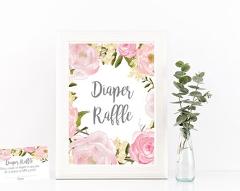 Diaper raffle, Diaper raffle game, diaper raffle cards, diaper raffle sign, baby shower gift, diaper raffle ticket, diaper raffle inserts,