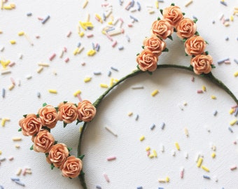 Peachy Pastel Kitty Crown | Cat Ears Headband