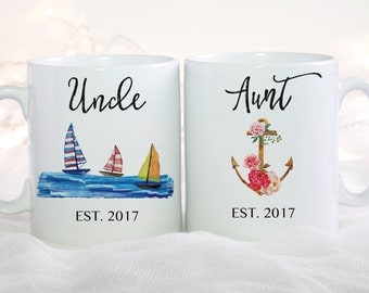 Baby Announcement, Aunt mug, Uncle Mug, Pregnancy Announcement Aunt, Baby Reveal Uncle, Aunt Mug, Uncle Mug, Coffee Mug Set, 2 Mugs