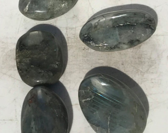 Set of 5 Labradorite Stones- 5 High Sheen Labradorite from Madagascar Healing Crystals \ Reiki \ Healing Stone \ Healing Stones \ Chakra