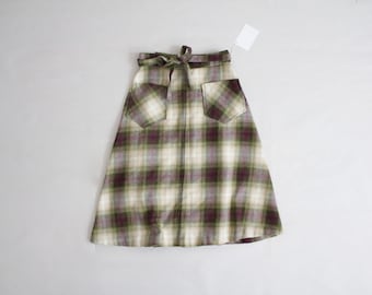 wool plaid skirt | wrap skirt | plaid wool skirt