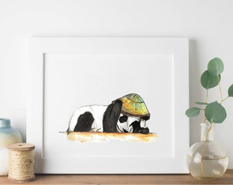 Panda Print Art | 8"x10" | Peek a Boo | Jungle Nursery Set | Jungle Decal | Panda Nursery Art | Panda Nursery Print | Nursery Panda Print
