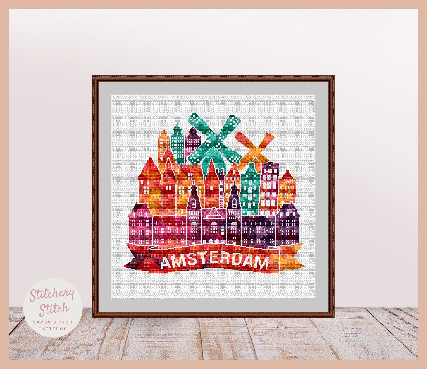 Amsterdam cross stitch Holland cross stitch Netherlands