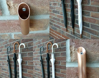 Umbrella Architectural Copper Pipe Mount Steampunk Industrial Metallic Surface Mounted Umbrella Holder Umbrella Storage Union Holder