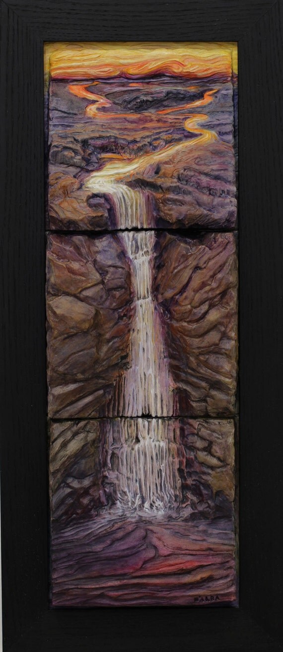 Waterfall Sculpture Wall Sculpture 3D Wall Sculptures 3D