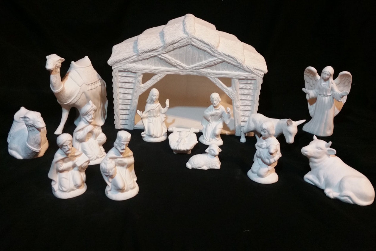 Scioto Nativity Set 13 piece Nativity Set Unpainted Ceramic