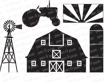 Svg - Farm SVG - Tractor SVG - Farm DXF - Farm Silo Svg - Farm Windmill Svg - Country Svg - Redneck Svg - Farm Svg Files - Farm Cut