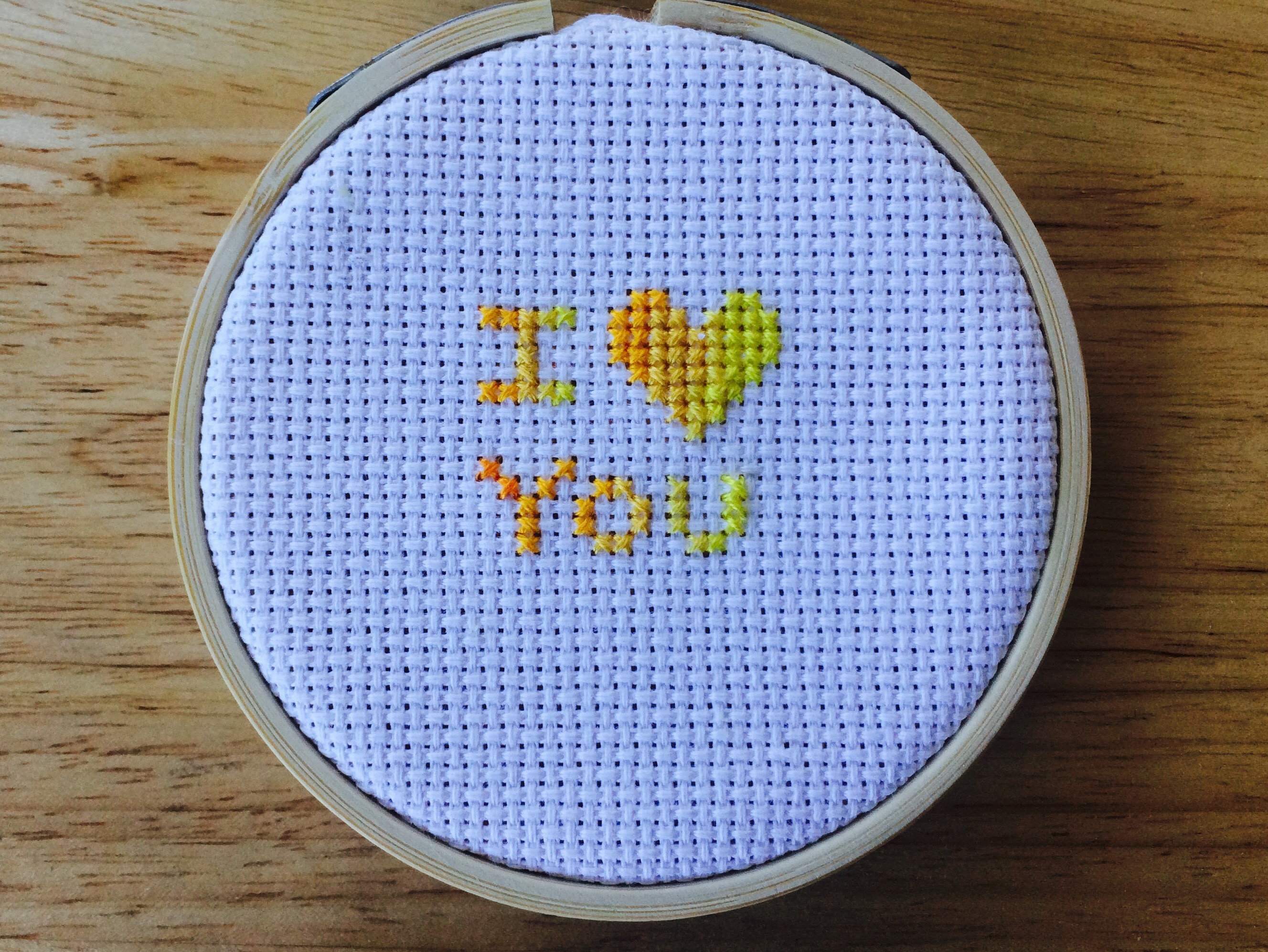 I Love You Cross Stitch Pattern Quote Counted Cross Stitch