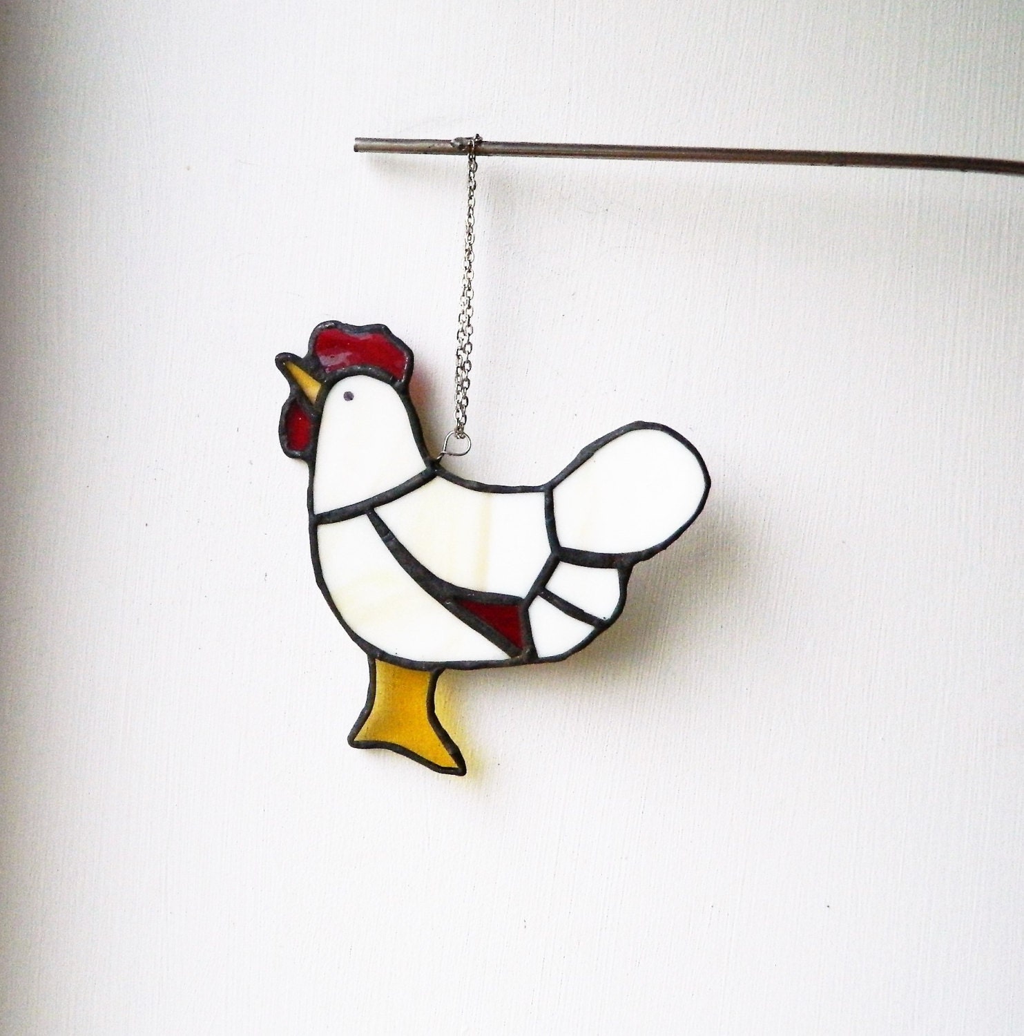 Chicken Art Stained Glass Chicken Window Suncatcher Chicken 2700