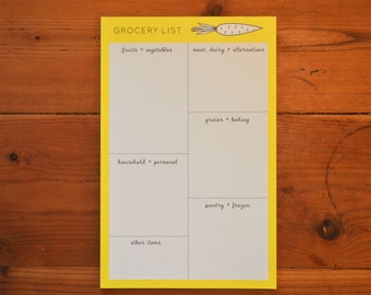 Grocery List Pad Etsy