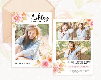 Senior Graduation Template, Graduation Invitation Template, Senior Photography Marketing, Graduation Announcement, Graduation Templates