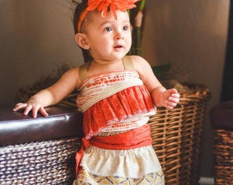Moana Costume, Moana Dress, Hawaiian Princess Costume, Moana Birthday, Moana Dress-up, Infant Moana, Toddler Moana