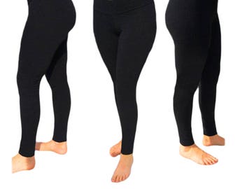 Cotton Leggings - Yoga Leggings - Women's Leggings - Black Leggings - Women's Gift - Leggings - Comfortable Leggings - Cotton Lycra Leggings