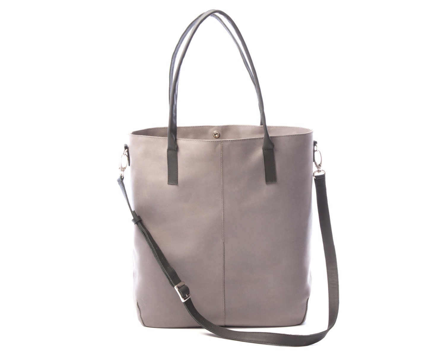 Gray Leather Handbag Gray Handbag Women Handbag made of Gray