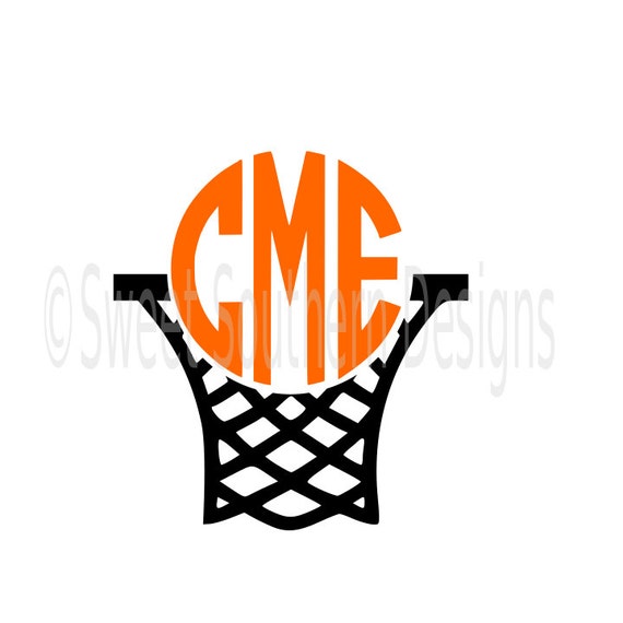 Download Basketball hoop monogram SVG instant download design for