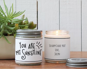 You are My Sunshine Soy Candle Gift - Soy Candle Greeting | Friend Gift | Cheer Up Gift | Inspirational Gift | Scented Soy Candle | Handmade