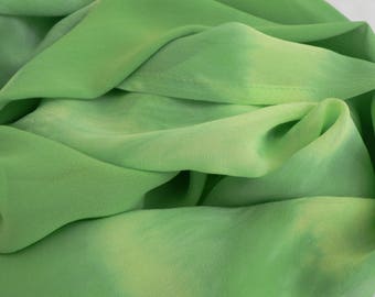 NEW! Pure Silk Georgette Scarf - 'New Growth' - Handmade and Hand dyed